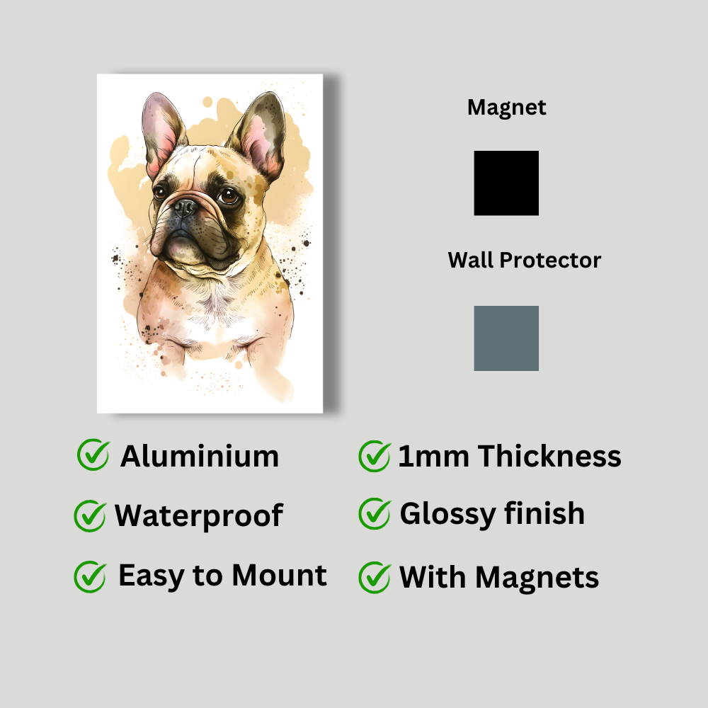 Metal Poster - Watercolor french bulldog