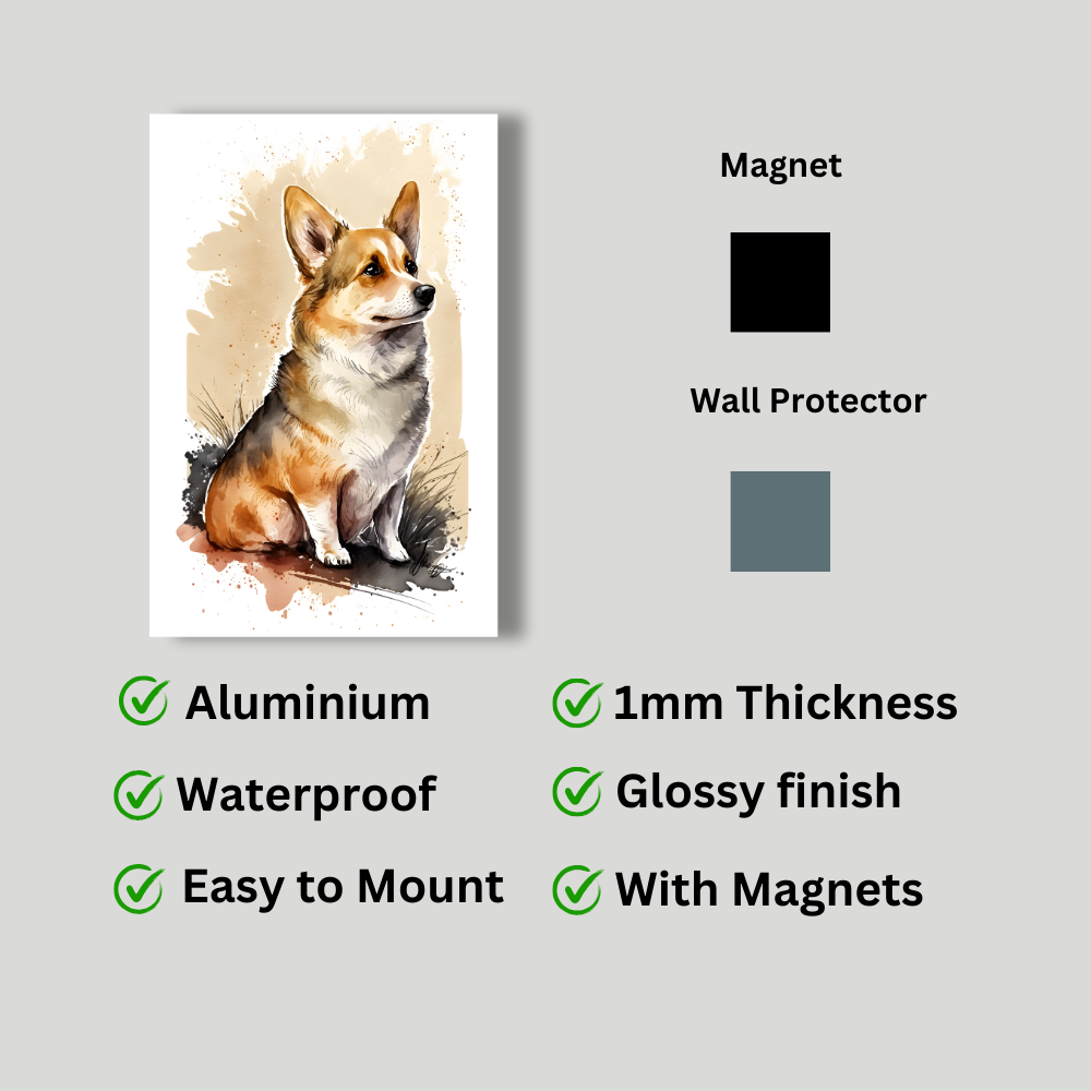 Metal Poster -Watercolor Pembroke Welsh Corgi Dog