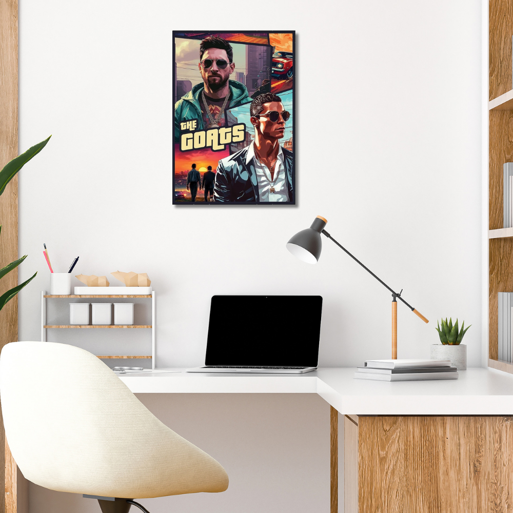 Metal Poster - Messi vs Ronaldo - The GOAT