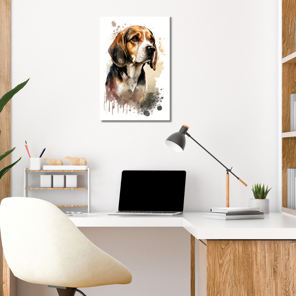 Metal Poster -Watercolor Beagle Dog