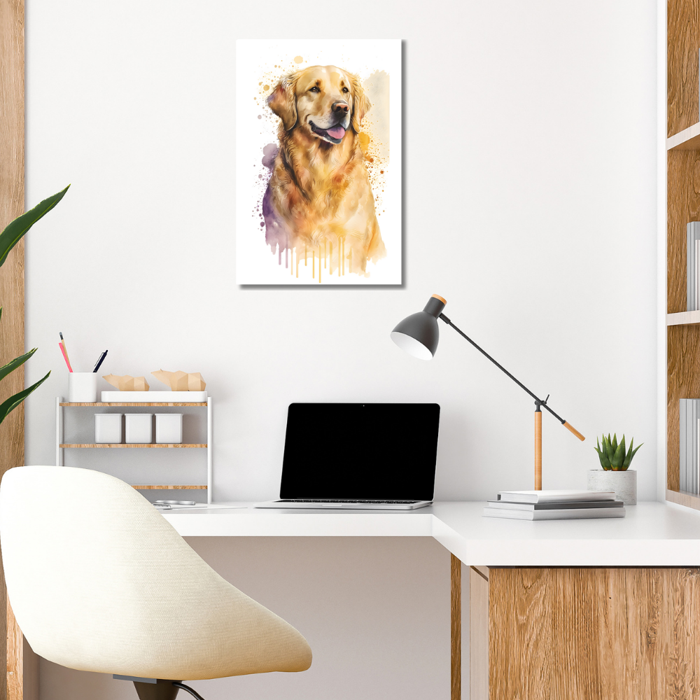 Metal Poster - Watercolor Golden Retriever