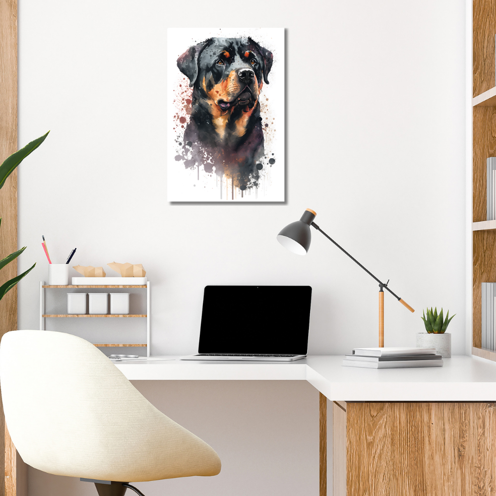 Metal Poster -Watercolor Rottweiler Dog