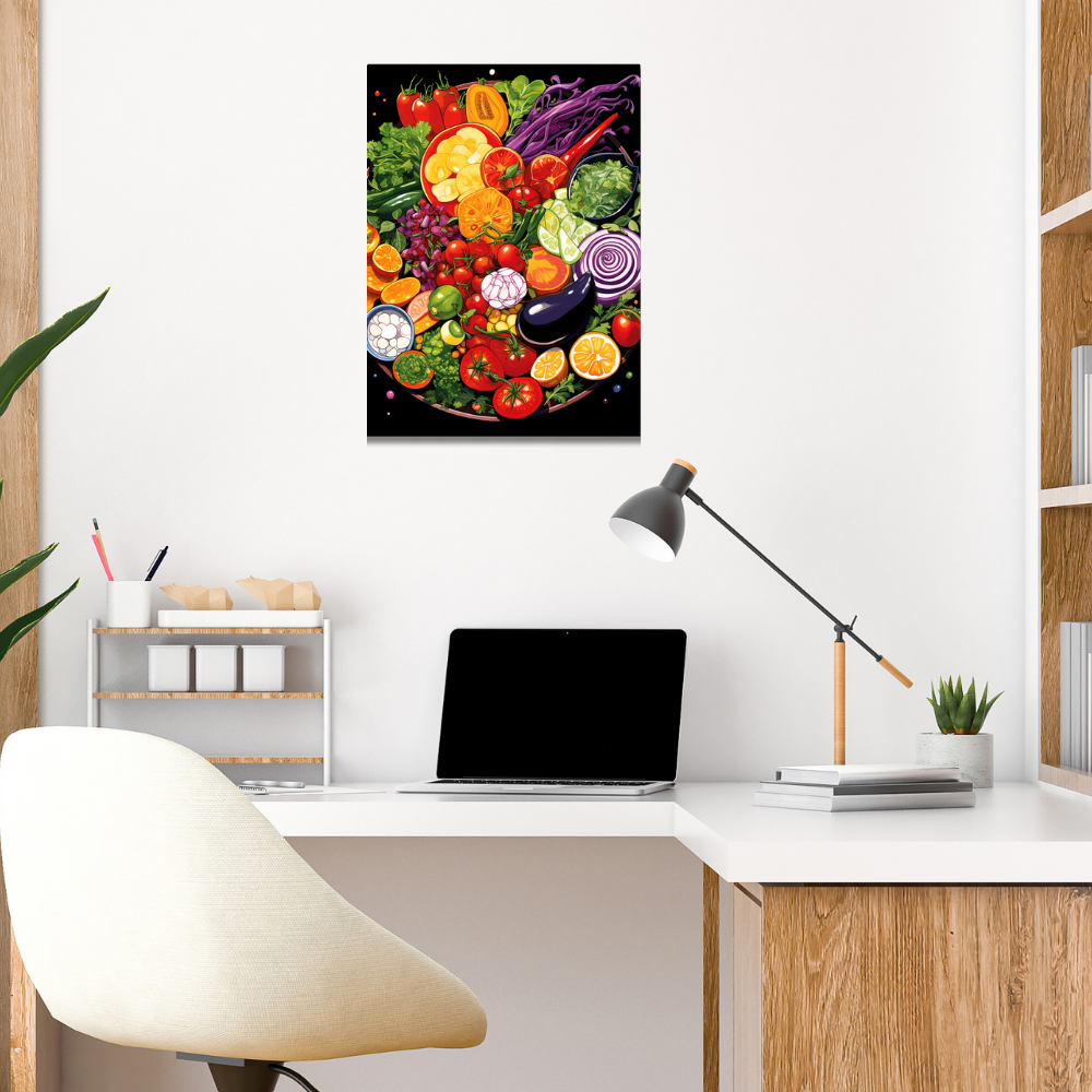 Metal Poster - Cartoon FastFood Meal with Burger