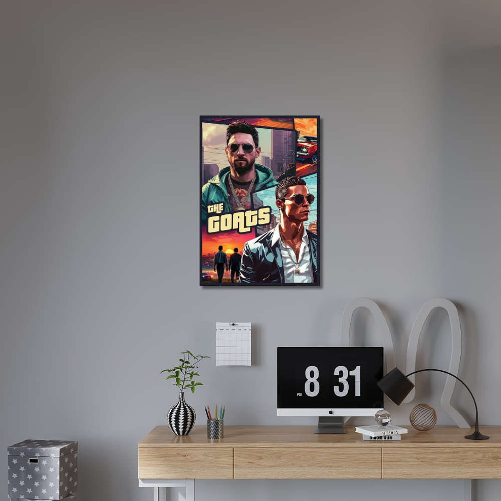 Metal Poster - Messi vs Ronaldo - The GOAT