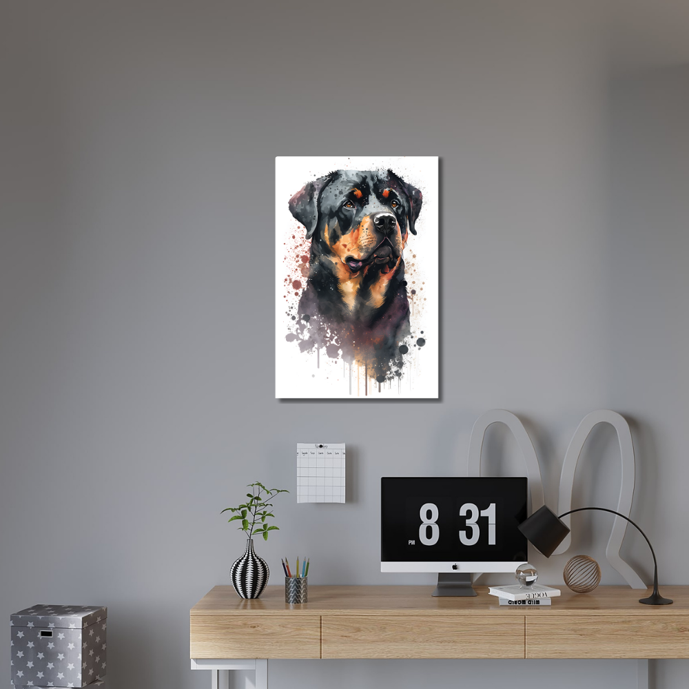 Metal Poster -Watercolor Rottweiler Dog