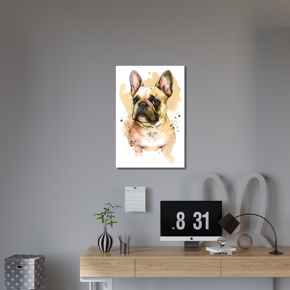 Metal Poster - Watercolor french bulldog
