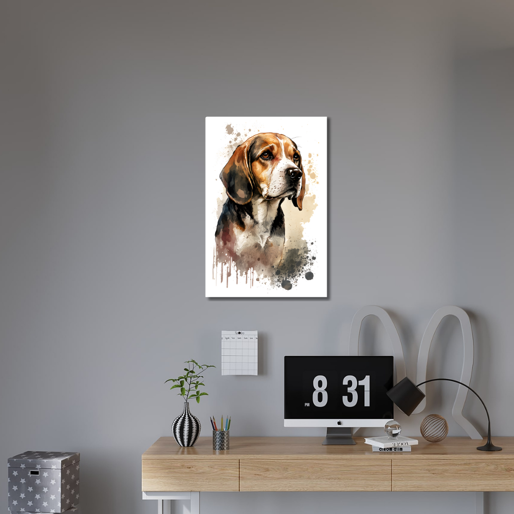 Metal Poster -Watercolor Beagle Dog