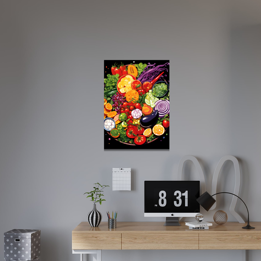 Metal Poster - Cartoon FastFood Meal with Burger