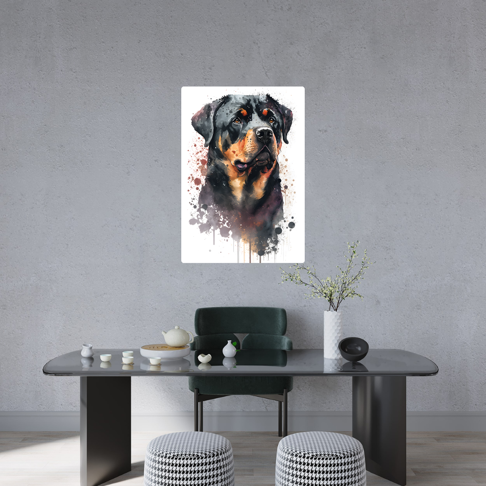 Metal Poster -Watercolor Rottweiler Dog