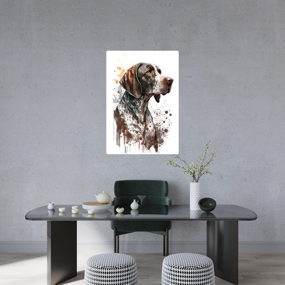 Metal Poster -Watercolor German Shorthaired Pointer dog