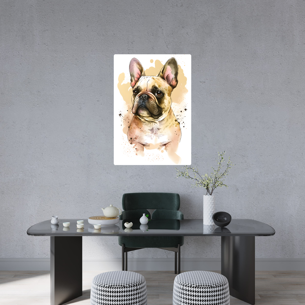 Metal Poster - Watercolor french bulldog