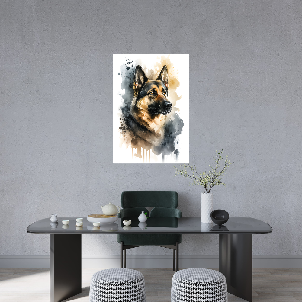 Metal Poster - Watercolor German Shepherd
