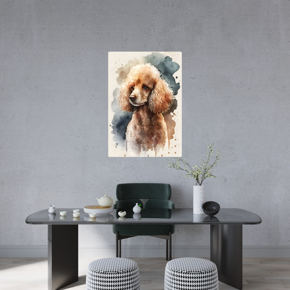 Metal Poster -Watercolor Poodle Dog