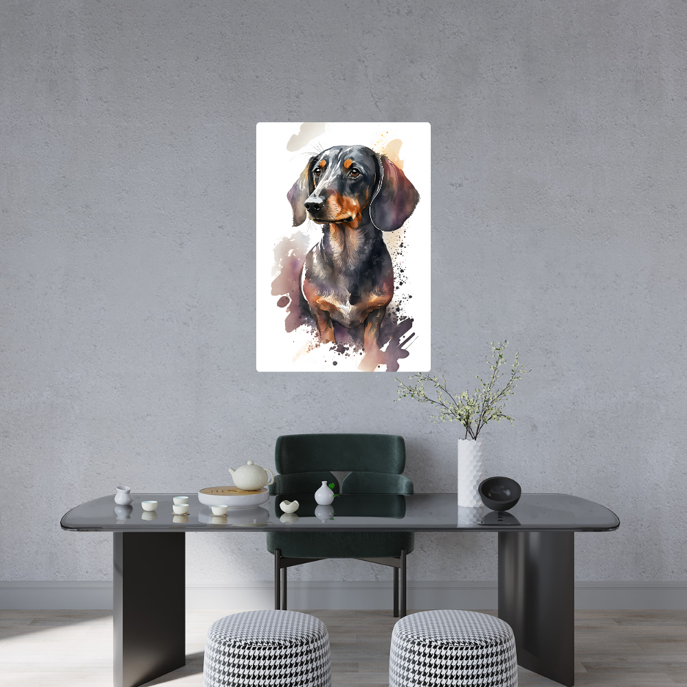 Metal Poster -Watercolor Dachshund Dog