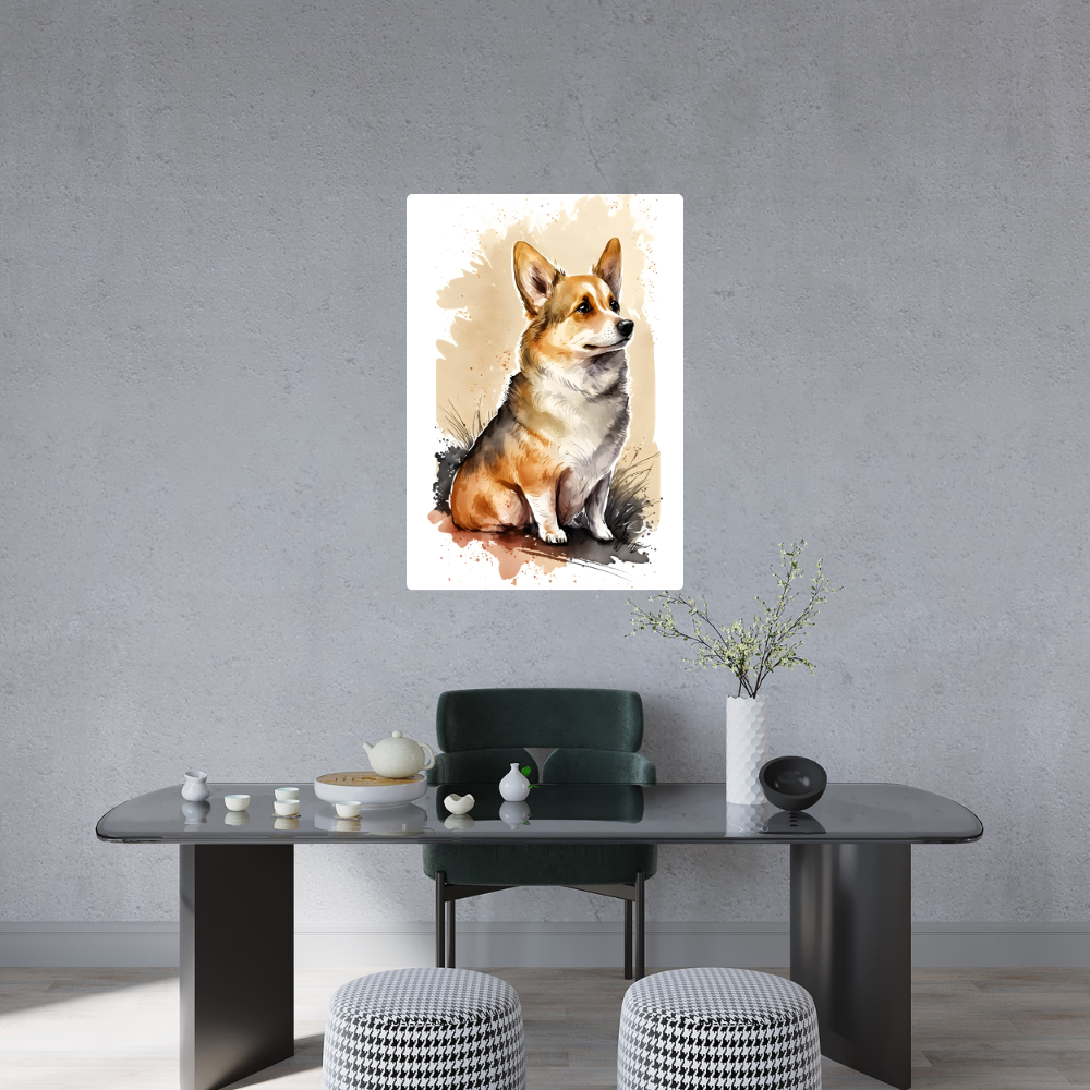 Metal Poster - Watercolor Golden Retriever