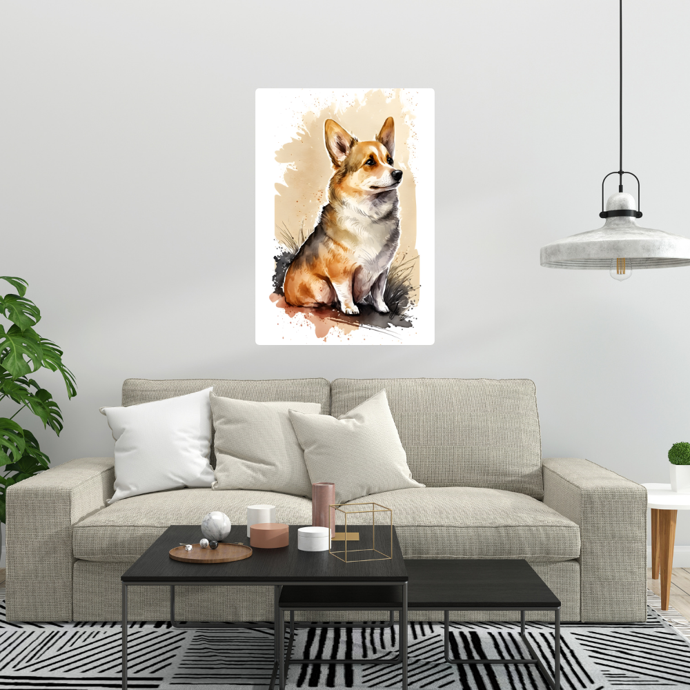 Metal Poster -Watercolor Pembroke Welsh Corgi Dog
