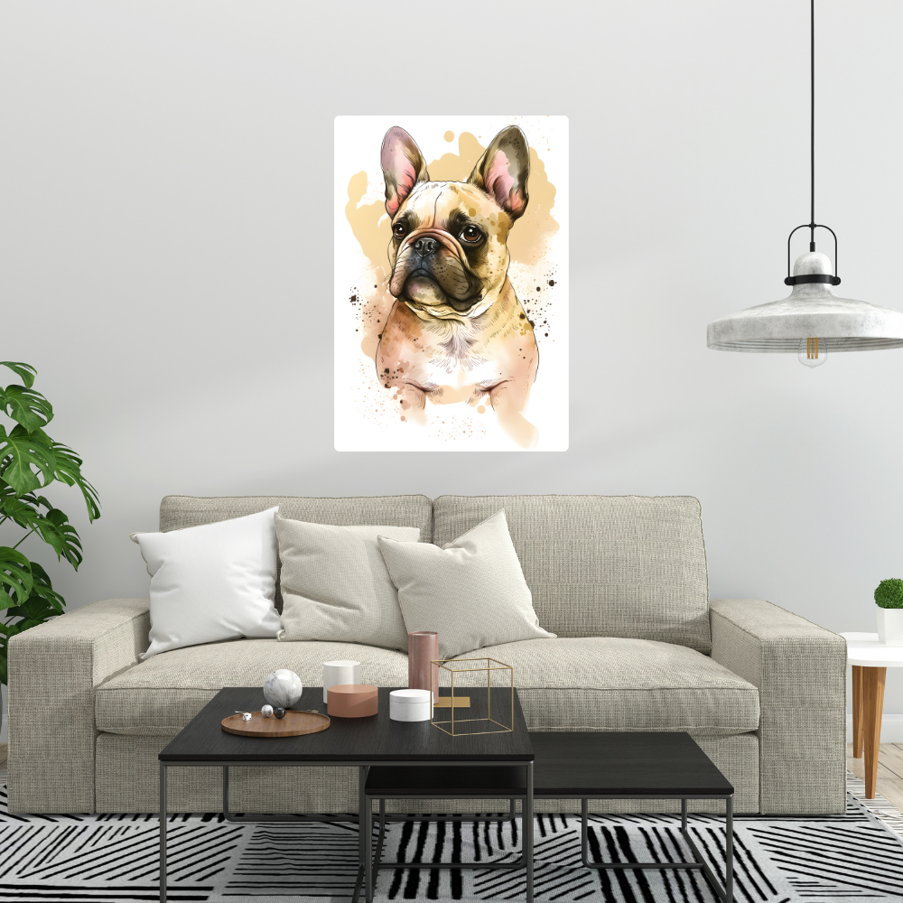 Metal Poster - Watercolor french bulldog