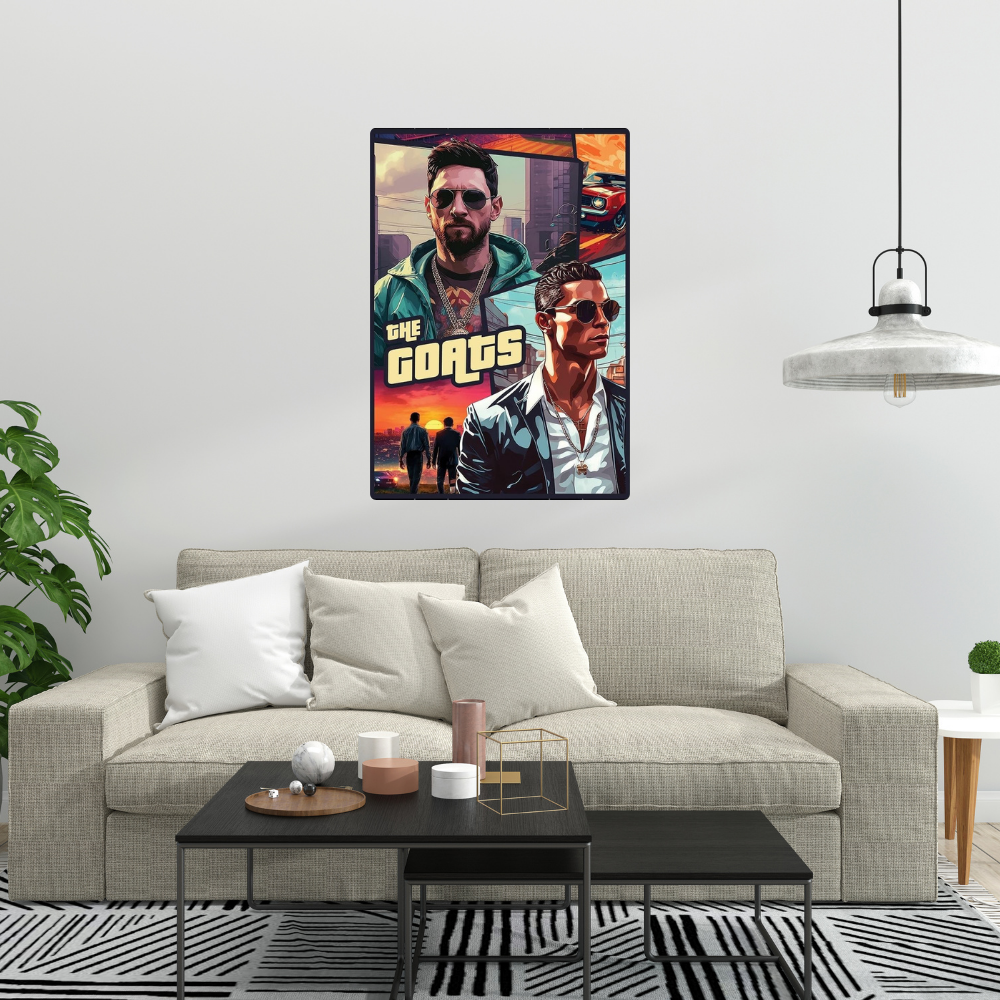 Metal Poster - Messi vs Ronaldo - The GOAT