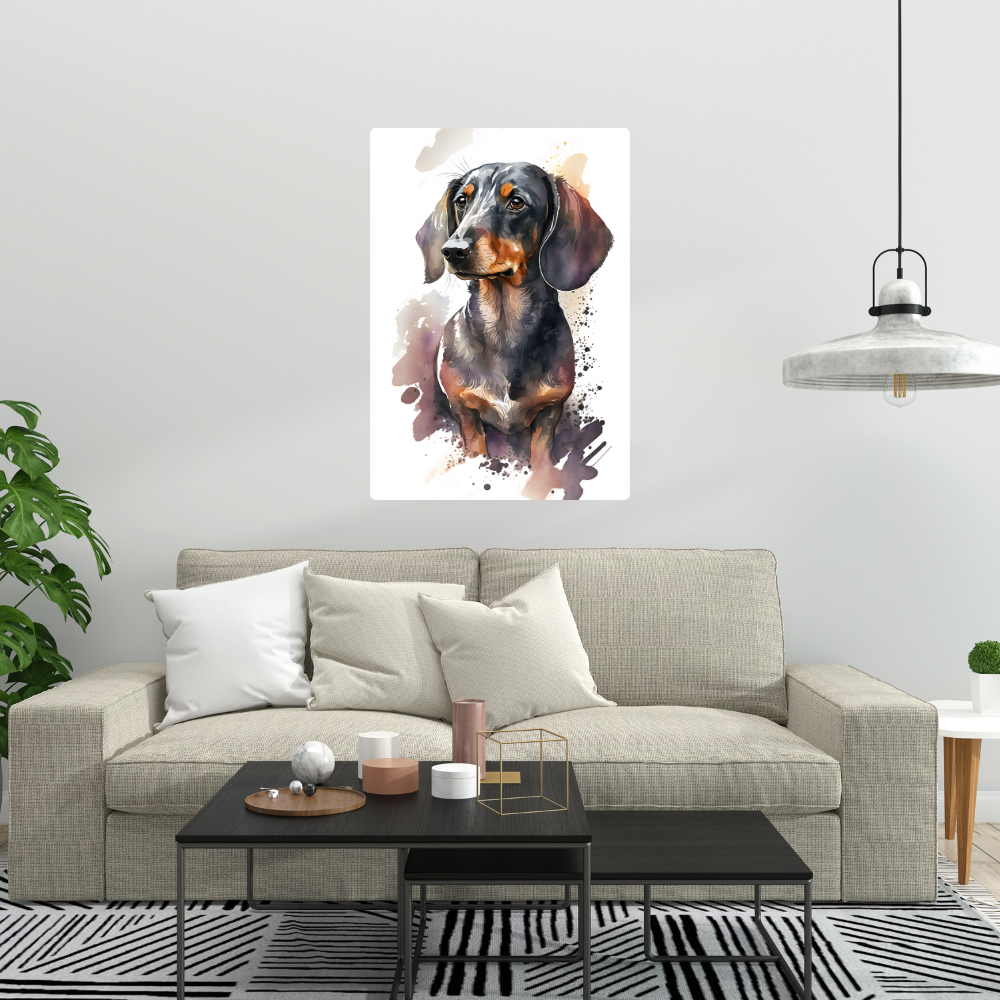Metal Poster -Watercolor Dachshund Dog