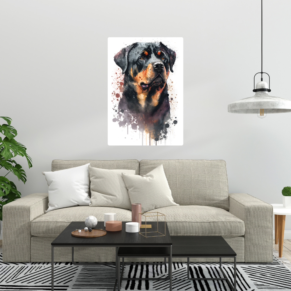 Metal Poster -Watercolor Rottweiler Dog