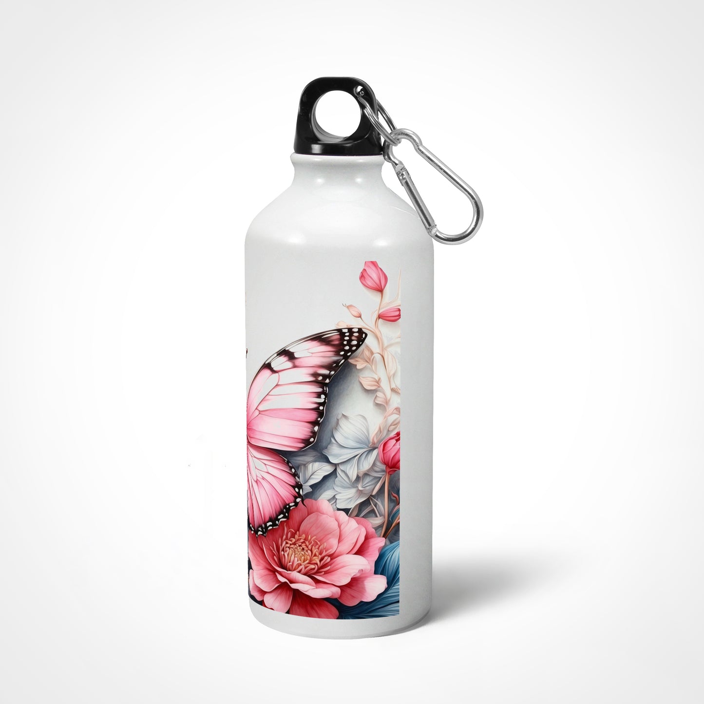 Pink Floral Butterfly - Sipper Bottle