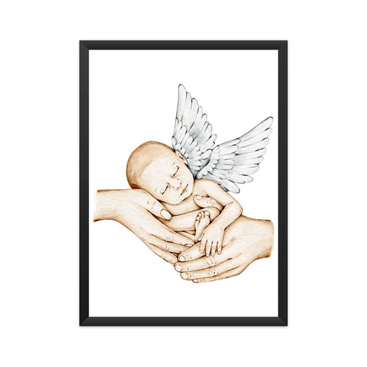 "Angel Newborn & Parents Hands" Wall Art