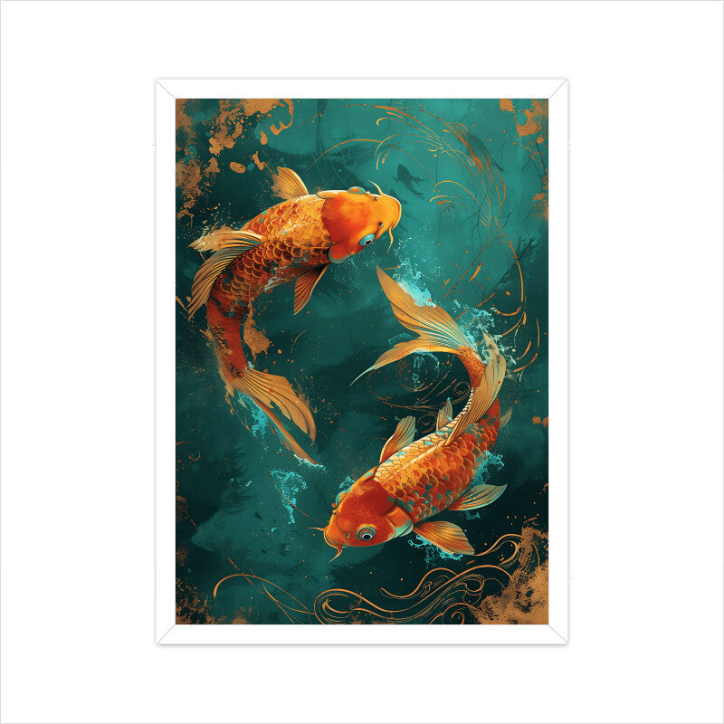 Beautiful Goldfish Painting Wall Art