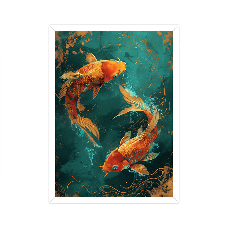 Beautiful Goldfish Painting Wall Art