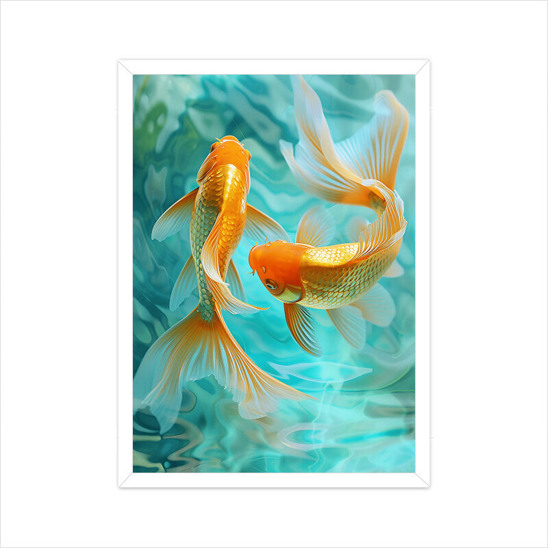 Beautiful Goldfish Painting Wall Art