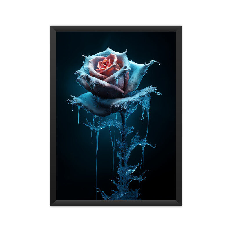 Beautiful Winter Color Rose Painting Wall Art