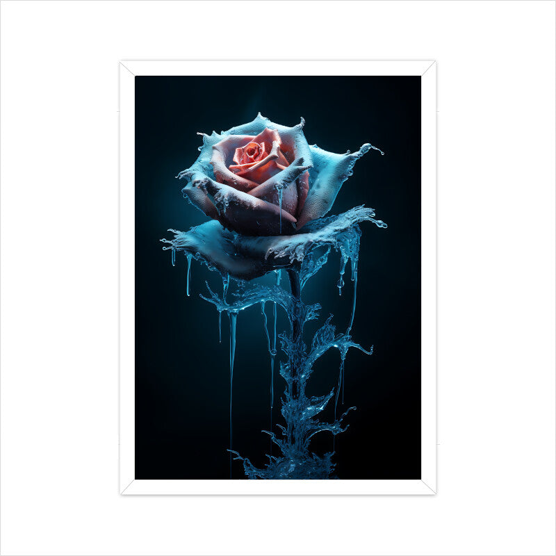 Beautiful Winter Color Rose Painting Wall Art