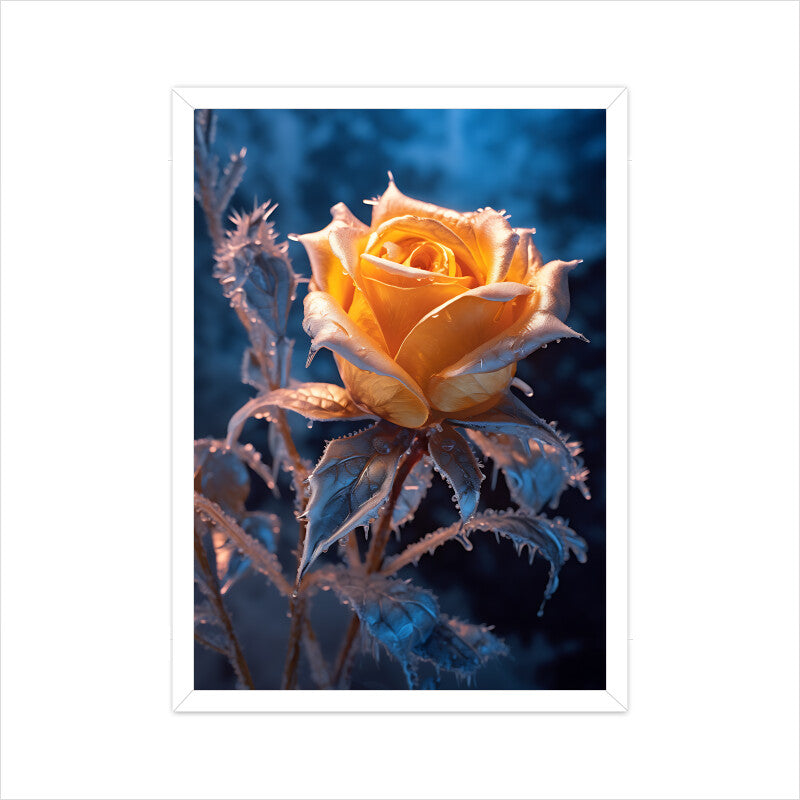 Beautiful Winter Color Rose Painting Wall Art