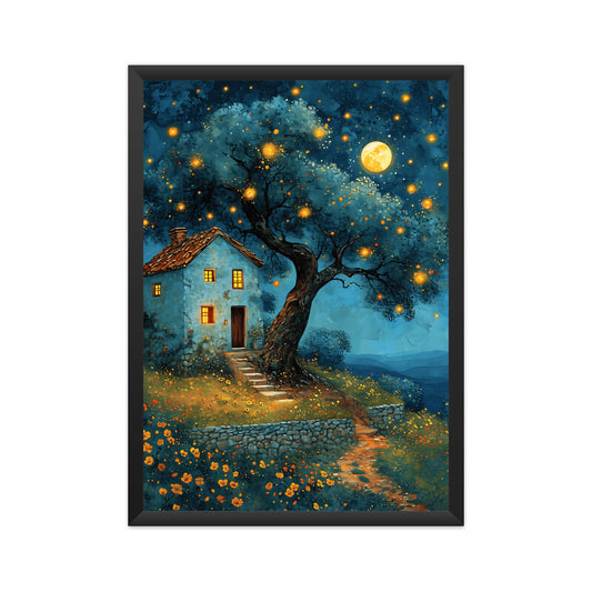 Starry Night House Wall Art
