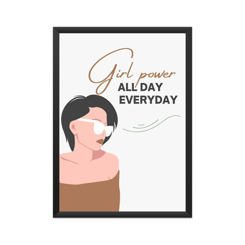 "Girl Power All Day, Every Day" Motivational Wall Art