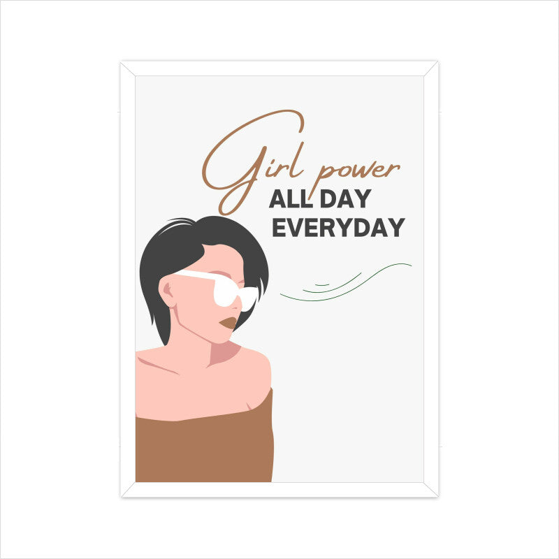 "Girl Power All Day, Every Day" Motivational Wall Art