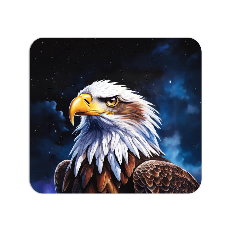 Eagle with Night Sky Theme Mouse Pad