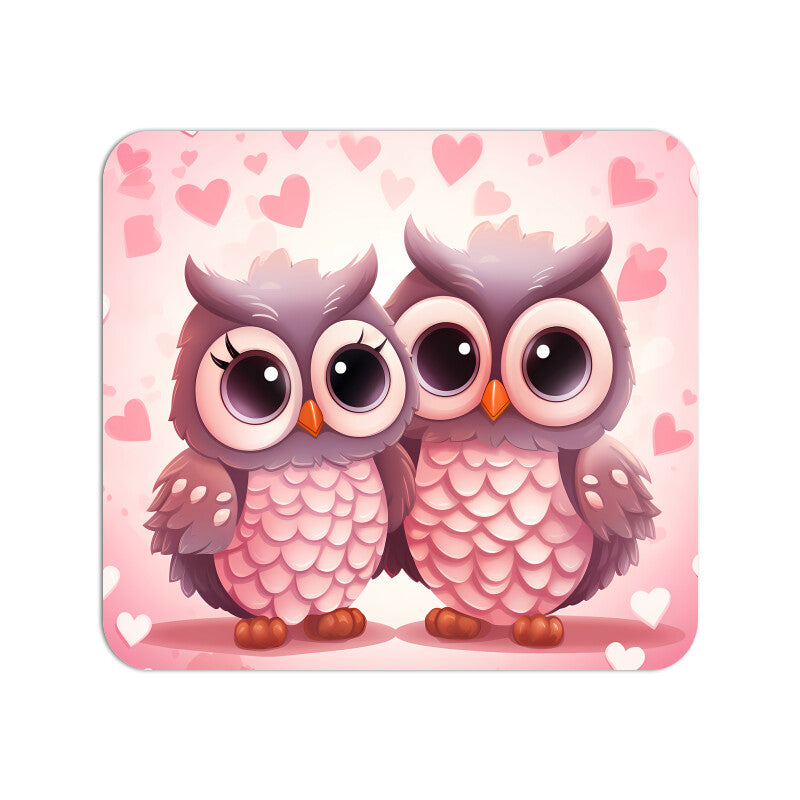 Valentines Owls Mouse Pad