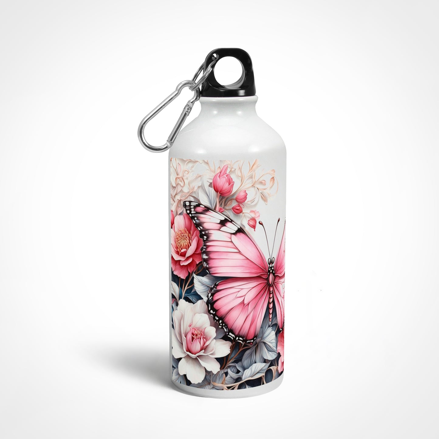 Pink Floral Butterfly - Sipper Bottle