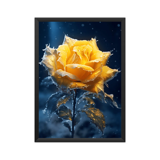 Beautiful Winter Yellow color Rose Painting Wall Art