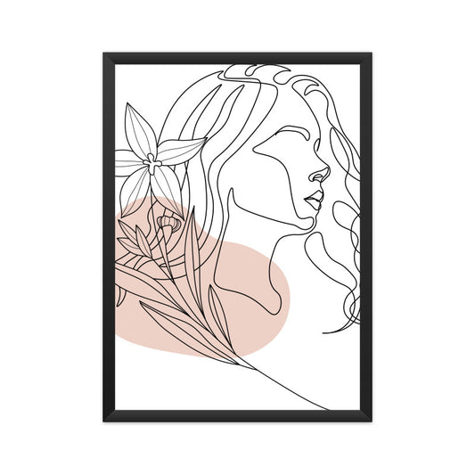 Flower Head Women One Line Art