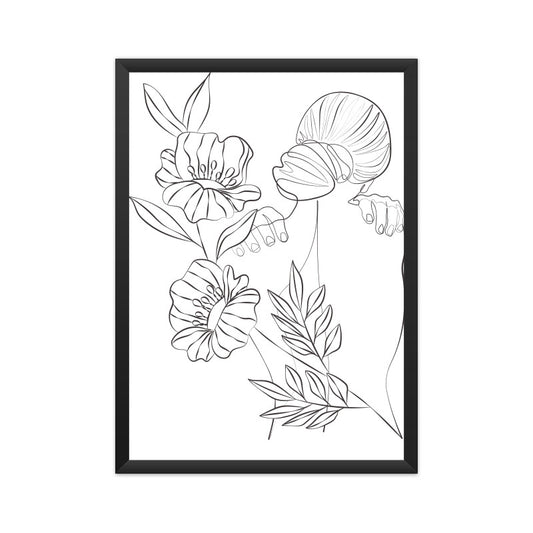 Flower Head Women One Line Art