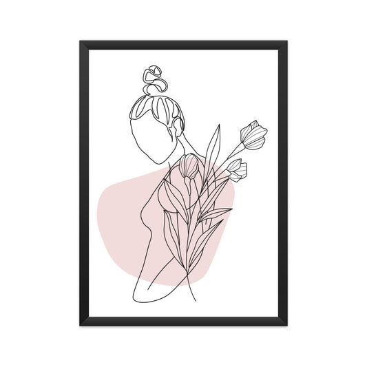 Flower Head Women One Line Art