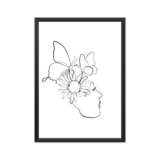Flower Head Women One Line Art