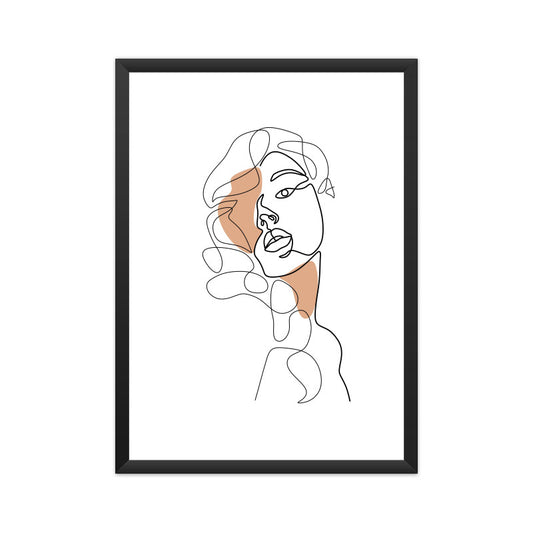 Cute Girl Face One Line Art