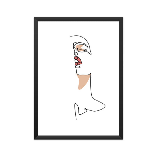 Cute Girl Face One Line Art
