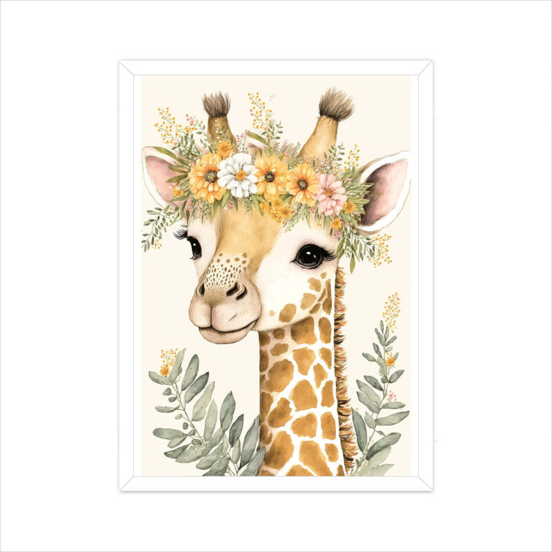 Boho Baby Giraffe Nursery Wall Art
