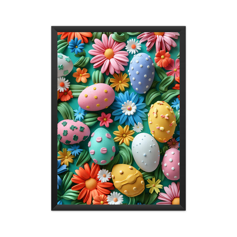 Beautiful Easter Eggs and Flowers Wall Art