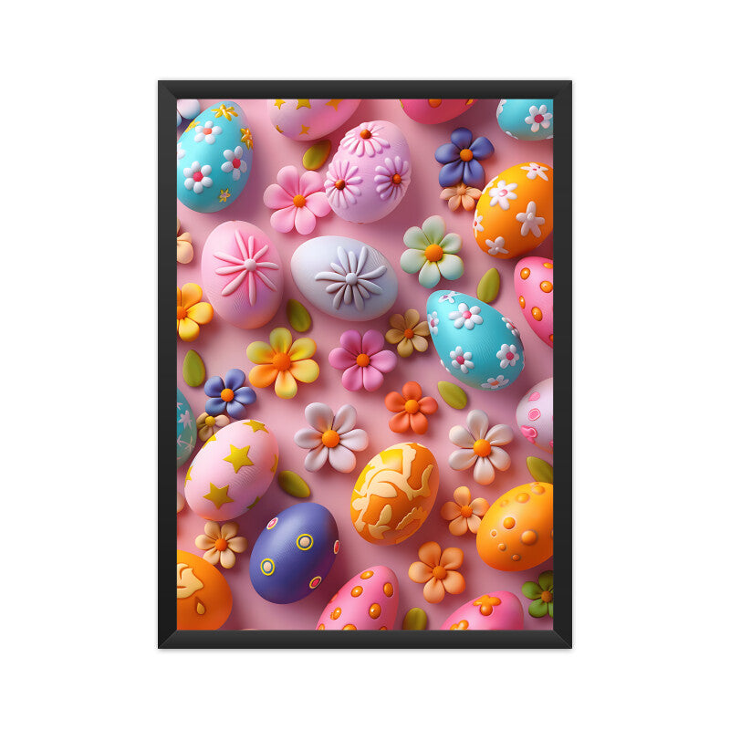 Beautiful Easter Eggs and Flowers Wall Art