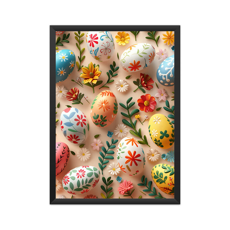 Beautiful Easter Eggs and Flowers Wall Art
