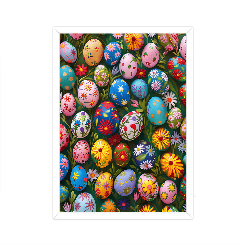 Beautiful Easter Eggs and Flowers Wall Art
